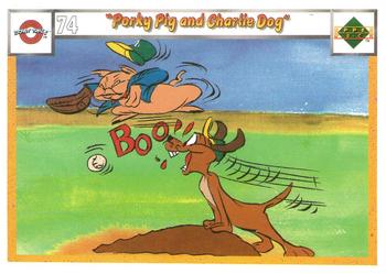 1990 Upper Deck Comic Ball #74 / 89 Porky Pig and Charlie Dog Front