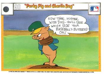 1990 Upper Deck Comic Ball #75 / 90 Porky Pig and Charlie Dog Back