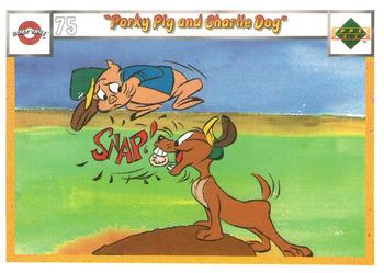 1990 Upper Deck Comic Ball #75 / 90 Porky Pig and Charlie Dog Front