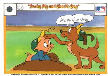 1990 Upper Deck Comic Ball #76 / 85 Porky Pig and Charlie Dog Back