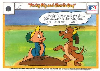 1990 Upper Deck Comic Ball #77 / 86 Porky Pig and Charlie Dog Back