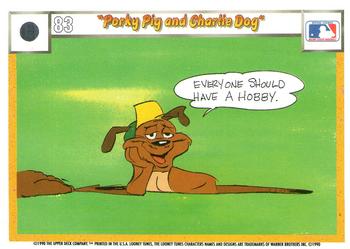 1990 Upper Deck Comic Ball #80 / 83 Porky Pig and Charlie Dog Back