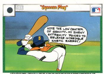 1990 Upper Deck Comic Ball #513 / 516 Squeeze Play Back