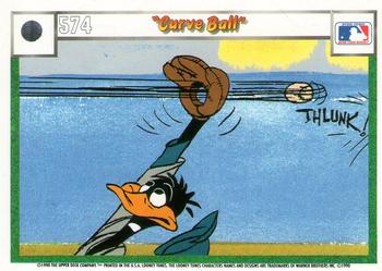 1990 Upper Deck Comic Ball #559 / 574 Baseball According to Daffy Duck / Curve Ball Back