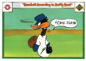 1990 Upper Deck Comic Ball #559 / 574 Baseball According to Daffy Duck / Curve Ball Front