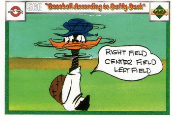 1990 Upper Deck Comic Ball #560 / 575 Baseball According to Daffy Duck / Curve Ball Front