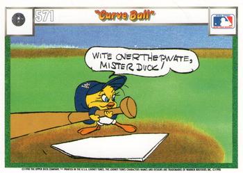 1990 Upper Deck Comic Ball #562 / 571 Baseball According to Daffy Duck / Curve Ball Back