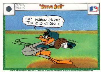 1990 Upper Deck Comic Ball #563 / 572 Baseball According to Daffy Duck / Curve Ball Back