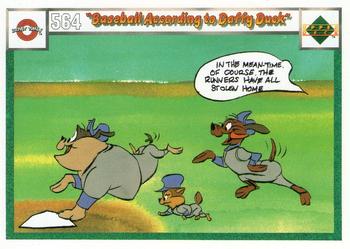 1990 Upper Deck Comic Ball #564 / 573 Baseball According to Daffy Duck / Curve Ball Front