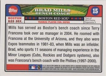 2008 Topps Gift Sets Boston Red Sox #15 Brad Mills Back