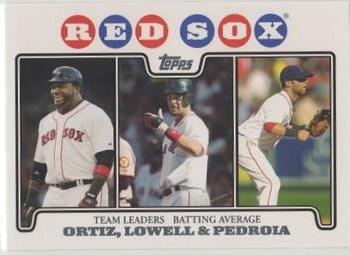 2008 Topps Gift Sets Boston Red Sox #23 David Ortiz / Mike Lowell / Dustin Pedroia Front