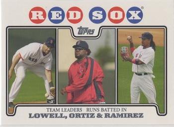 2008 Topps Gift Sets Boston Red Sox #47 Mike Lowell / David Ortiz / Manny Ramirez Front