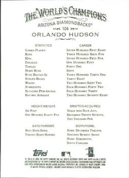 2008 Topps Allen & Ginter #104 Orlando Hudson Back