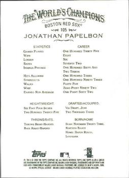 2008 Topps Allen & Ginter #105 Jonathan Papelbon Back