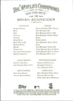 2008 Topps Allen & Ginter #106 Brian Schneider Back