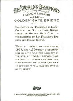 2008 Topps Allen & Ginter #128 Golden Gate Bridge Back