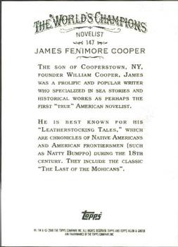 2008 Topps Allen & Ginter #147 James Fenimore Cooper Back