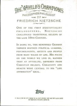 2008 Topps Allen & Ginter #217 Friedrich Nietzsche Back