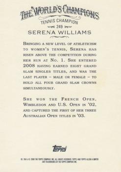 2008 Topps Allen & Ginter #249 Serena Williams Back