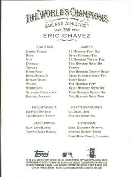 2008 Topps Allen & Ginter #258 Eric Chavez Back