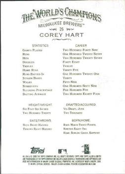 2008 Topps Allen & Ginter #26 Corey Hart Back