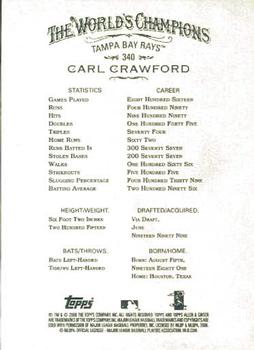 2008 Topps Allen & Ginter #340 Carl Crawford Back