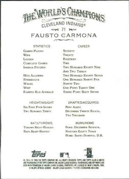 2008 Topps Allen & Ginter #71 Fausto Carmona Back