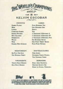 2008 Topps Allen & Ginter #86 Kelvim Escobar Back