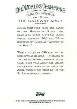 2008 Topps Allen & Ginter #122 The Gateway Arch Back
