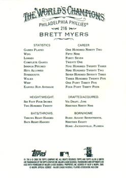 2008 Topps Allen & Ginter #216 Brett Myers Back