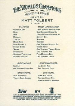 2008 Topps Allen & Ginter #272 Matt Tolbert Back