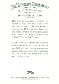 2008 Topps Allen & Ginter #84 Bonnie Blair Back
