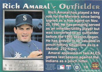 1995 Pacific Seattle Mariners #18 Rich Amaral Back