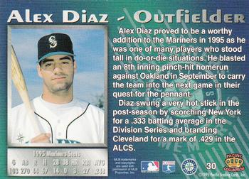 1995 Pacific Seattle Mariners #30 Alex Diaz Back