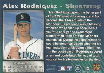 1995 Pacific Seattle Mariners #42 Alex Rodriguez Back