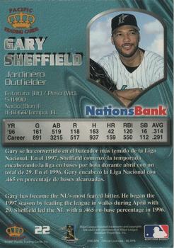 1997 Pacific NationsBank Florida Marlins #22 Gary Sheffield Back