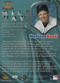 1997 Pacific NationsBank Florida Marlins #29 Milt May Back