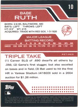 2008 Topps Triple Threads #10 Babe Ruth Back