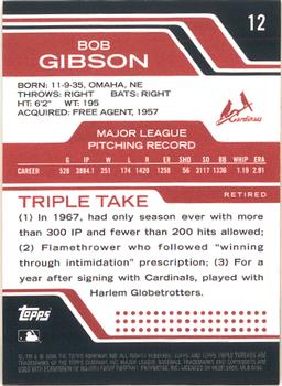 2008 Topps Triple Threads #12 Bob Gibson Back