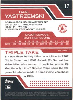 2008 Topps Triple Threads #17 Carl Yastrzemski Back
