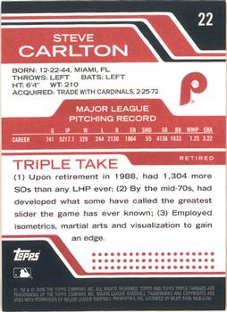 2008 Topps Triple Threads #22 Steve Carlton Back