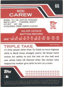 2008 Topps Triple Threads #66 Rod Carew Back