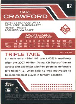 2008 Topps Triple Threads #82 Carl Crawford Back