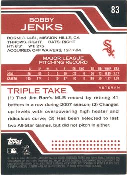 2008 Topps Triple Threads #83 Bobby Jenks Back