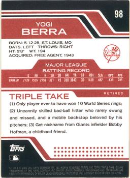 2008 Topps Triple Threads #98 Yogi Berra Back