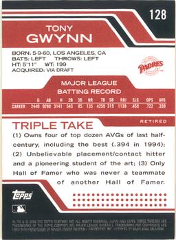 2008 Topps Triple Threads #128 Tony Gwynn Back