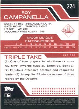 2008 Topps Triple Threads #224 Roy Campanella Back