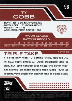 2008 Topps Triple Threads #96 Ty Cobb Back