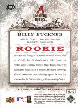 2008 Upper Deck A Piece of History #103 Billy Buckner Back