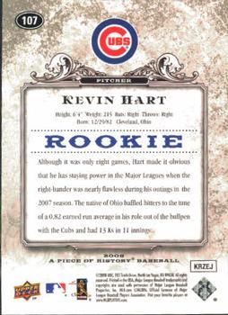 2008 Upper Deck A Piece of History #107 Kevin Hart Back